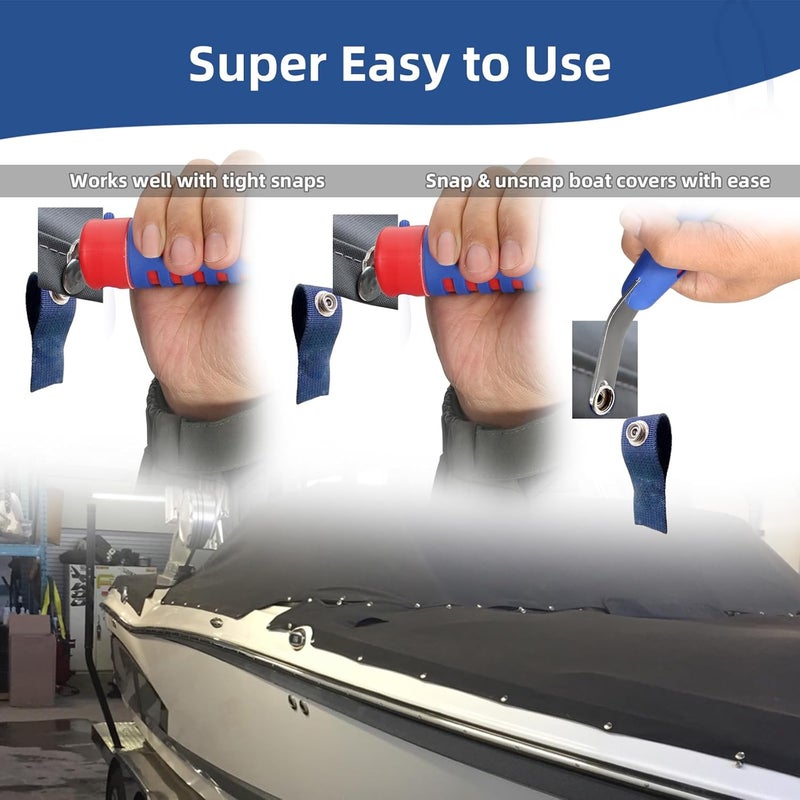 Cnosky Snap Tool for Boat Covers, Snap Removal Tool with Non-Slip Silicone Grip, Ideal Boat Tool and Marine Snap Tool - Image 4
